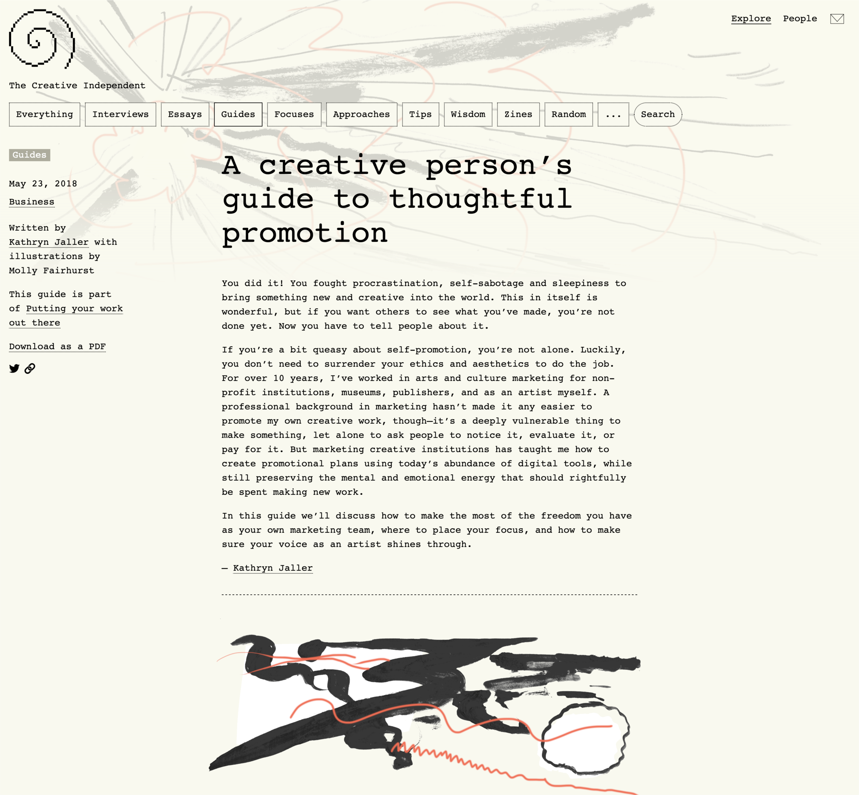The Creative Independent's website
